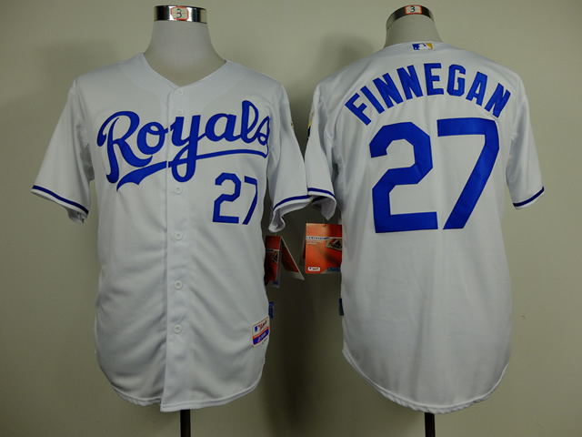 Men Kansas City Royals #27 Finnegan White MLB Jerseys